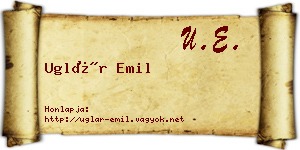 Uglár Emil névjegykártya
